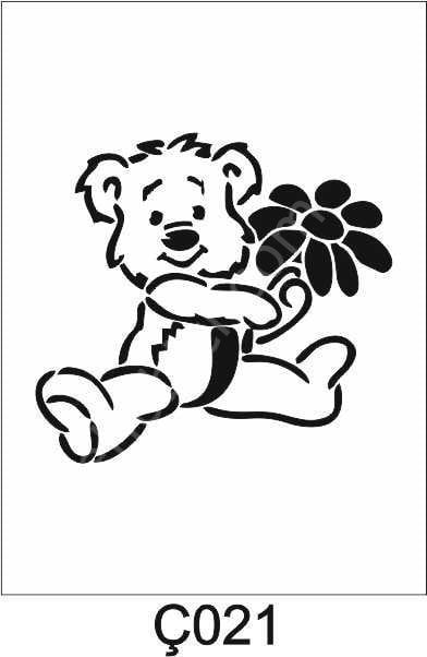 Çocuk Desen Stencil Şablon (25x25) Ç-021