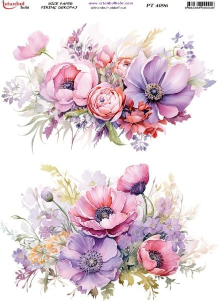Pirinç Dekopaj Kağıdı 30x42cm PT-4096 Çiçek