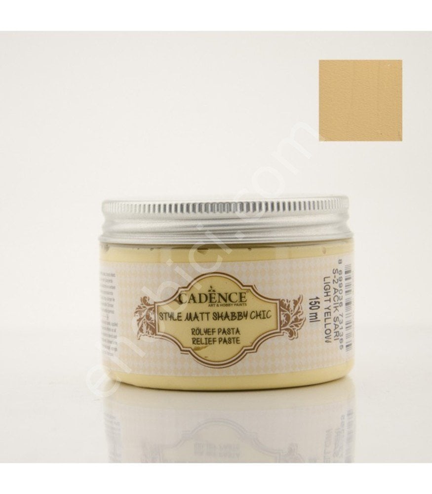 Cadence Shabby Chic Renkli Rölyef Pasta 150ml SR02 Açık Sarı