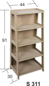 Ahşap Kitaplık Raf 91x44x30cm S-311
