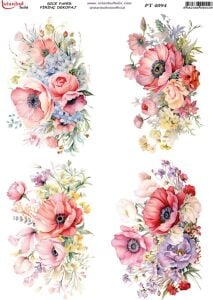 Pirinç Dekopaj Kağıdı 30x42cm PT-4094 Çiçek