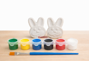 Ehobici Taş Boyama Seti Tavşanlar 6 Renk Akrilik Boya 5ml + Fırça