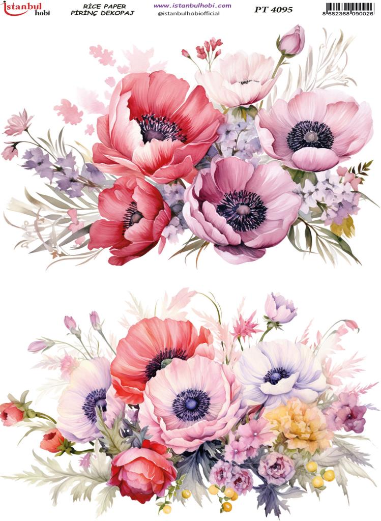 Pirinç Dekopaj Kağıdı 30x42cm PT-4095 Çiçek