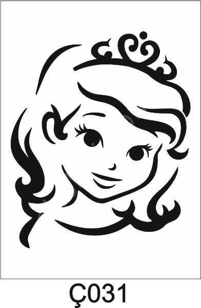 Çocuk Desen Stencil Şablon (25x25) Ç-031