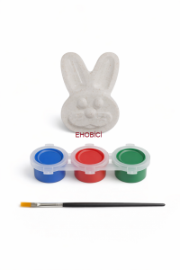 Ehobici Taş Boyama Seti Tavşan 3 Renk Akrilik Boya 5ml + Fırça