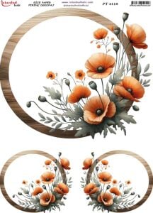 Pirinç Dekopaj Kağıdı 30x42cm PT-4118 Çiçek