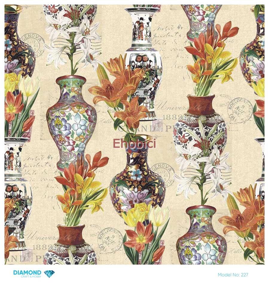 Diamond Pirinç Dekopaj Kağıdı - 227 - 30x30