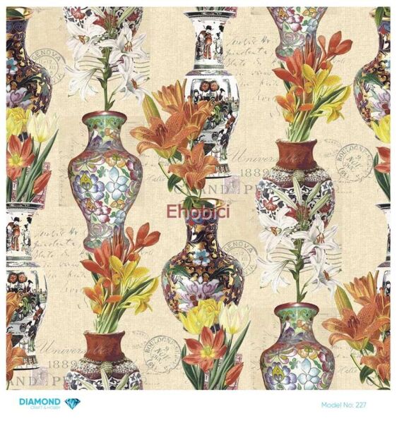 Diamond Pirinç Dekopaj Kağıdı - 227 - 30x30