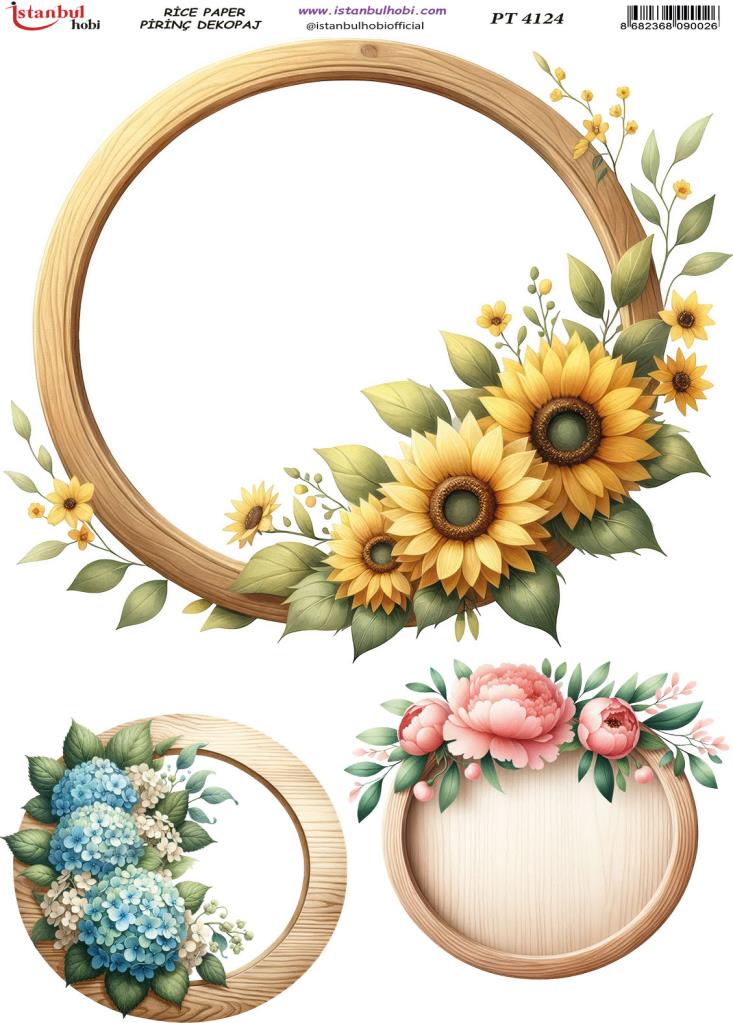 Pirinç Dekopaj Kağıdı 30x42cm PT-4124 Çiçek