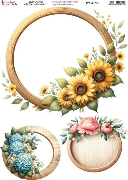 Pirinç Dekopaj Kağıdı 30x42cm PT-4124 Çiçek