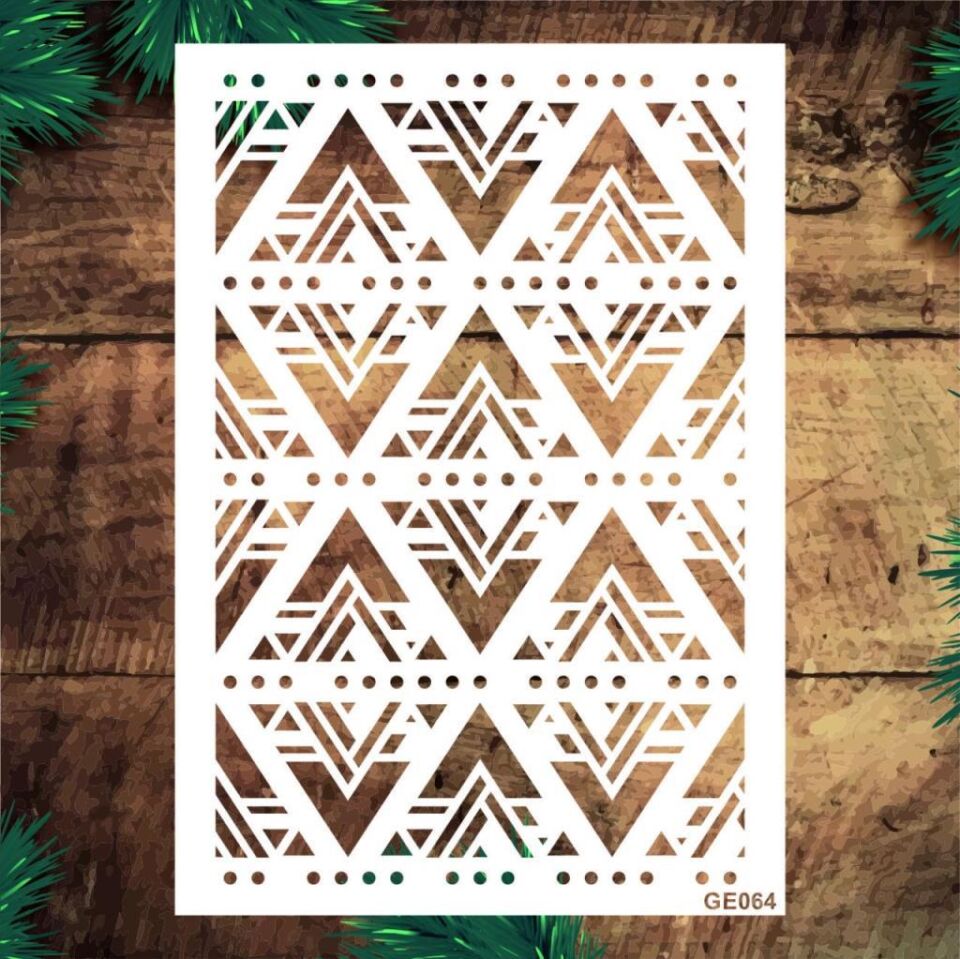 Geometrik Desenler Stencil Şablon (25x35) GE-064