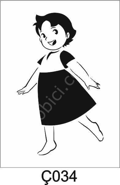 Çocuk Desen Stencil Şablon (21x30) Ç-034
