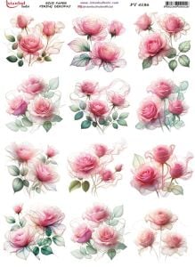 Pirinç Dekopaj Kağıdı 30x42cm PT-4186 Çiçek