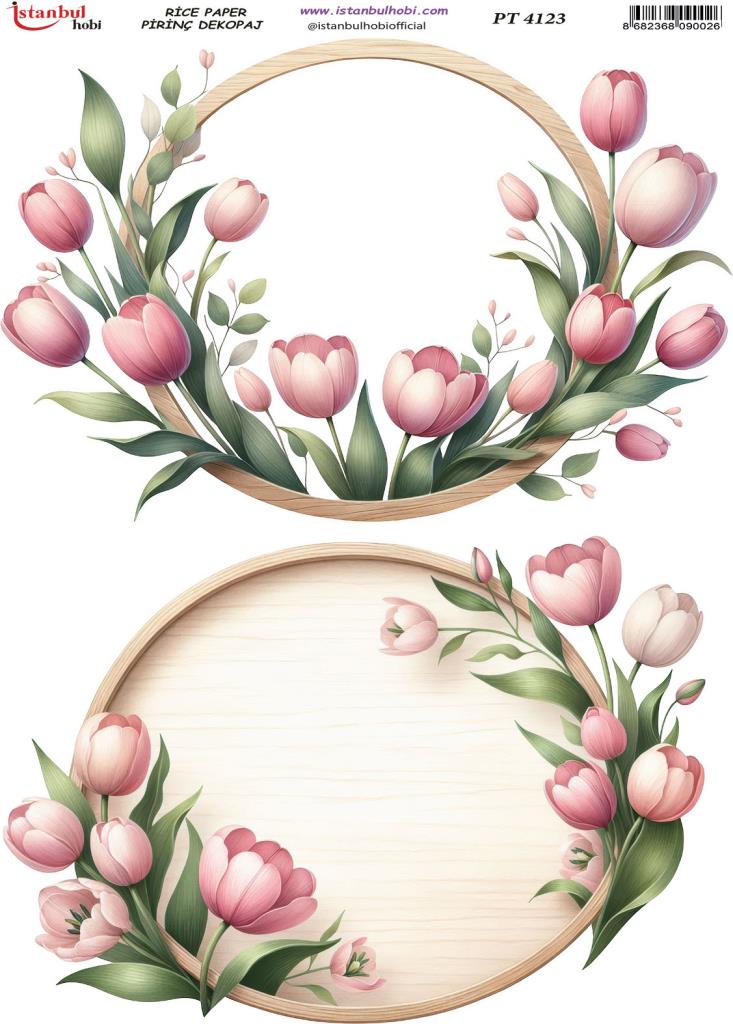 Pirinç Dekopaj Kağıdı 30x42cm PT-4123 Çiçek