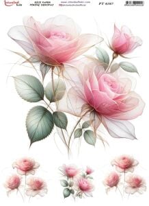 Pirinç Dekopaj Kağıdı 30x42cm PT-4187 Çiçek