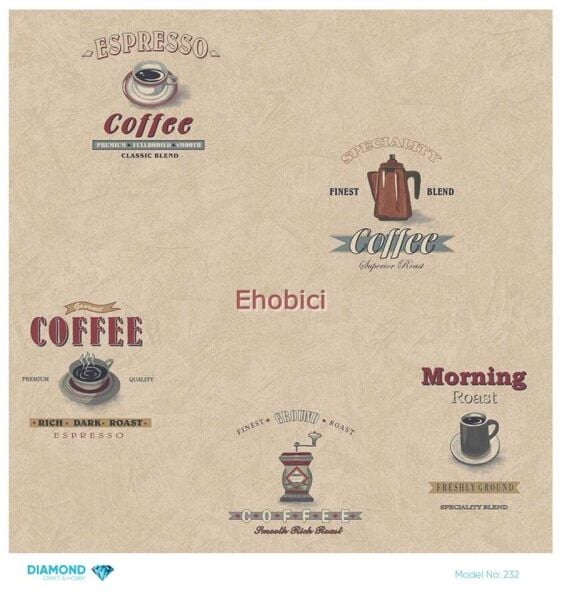 Diamond Pirinç Dekopaj Kağıdı - 232 - 30x30