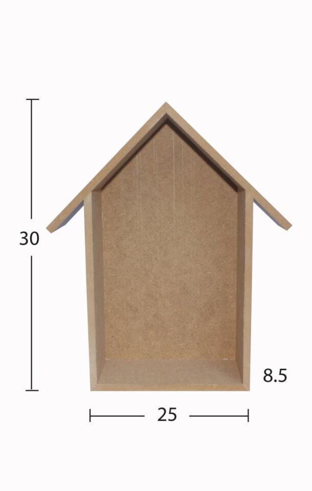 Ev Şeklinde Ahşap Pano 30x25cm L-225