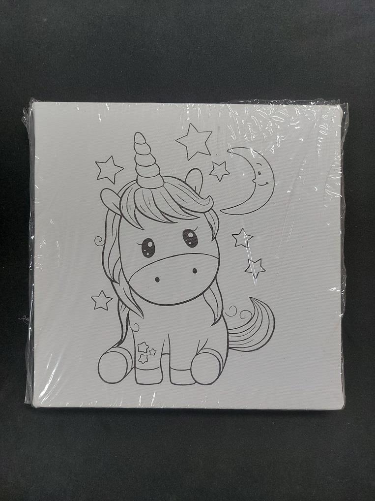 Çocuk Etkinlik Kanvas Baskılı Tuval Pony 20x20cm