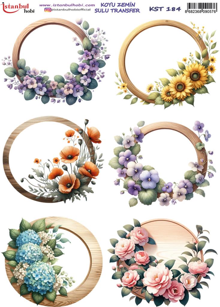 Koyu Zemin Sulu Transfer Kağıdı 25x35cm KST-184