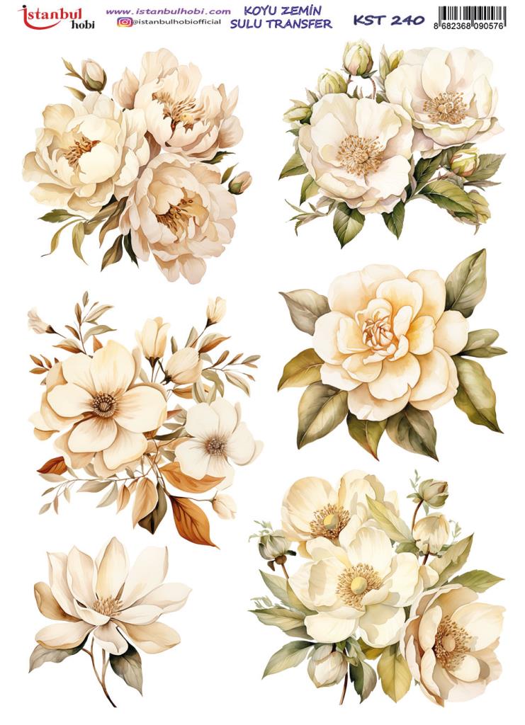 Koyu Zemin Sulu Transfer Kağıdı 25x35cm KST-240