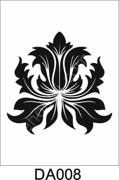 Damask Desen Stencil Şablon (25x25) DA-008