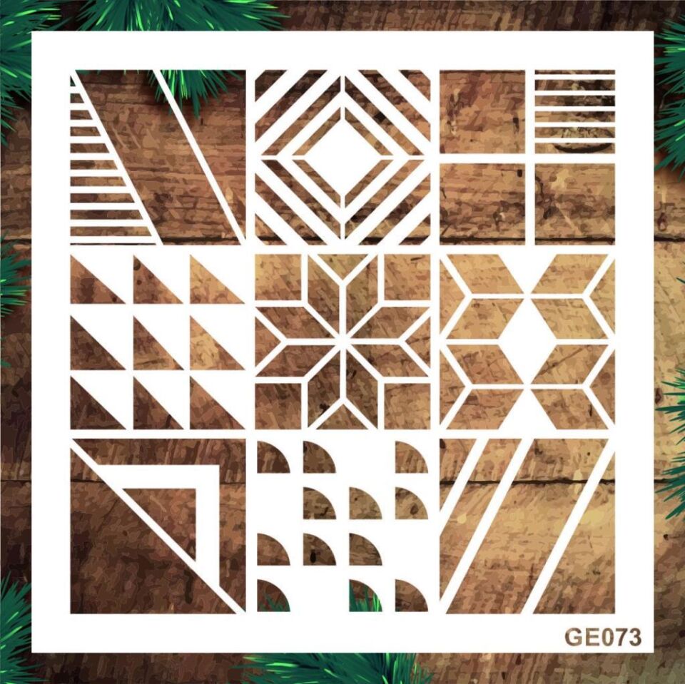 Geometrik Desenler Stencil Şablon (25x25) GE-073