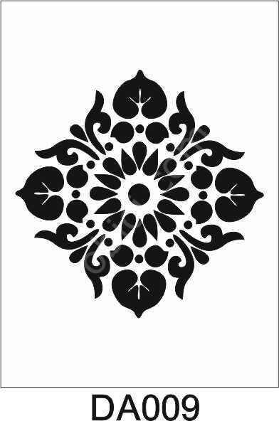 Damask Desen Stencil Şablon (25x25) DA-009