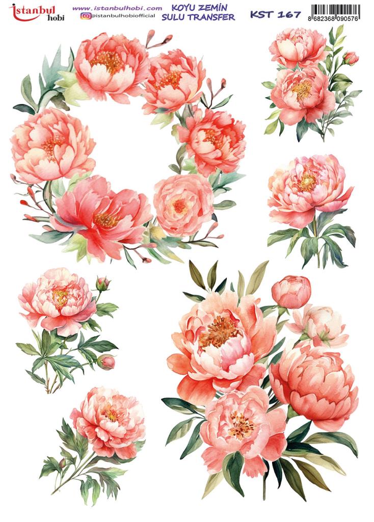 Koyu Zemin Sulu Transfer Kağıdı 25x35cm KST-167