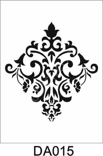 Damask Desen Stencil Şablon (25x25) DA-015