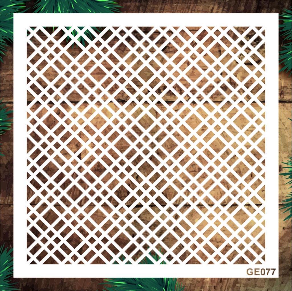Geometrik Desenler Stencil Şablon (25x25) GE-077
