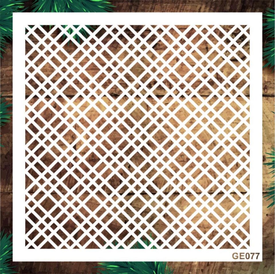 Geometrik Desenler Stencil Şablon (25x25) GE-077