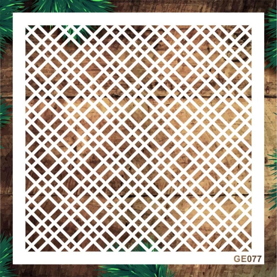 Geometrik Desenler Stencil Şablon (25x25) GE-077