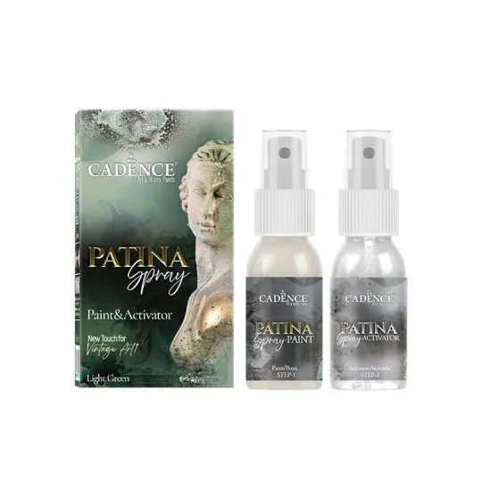 Cadence Patina Sprey Açık Yeşil Eskitme Sprey Seti 50+50 ML