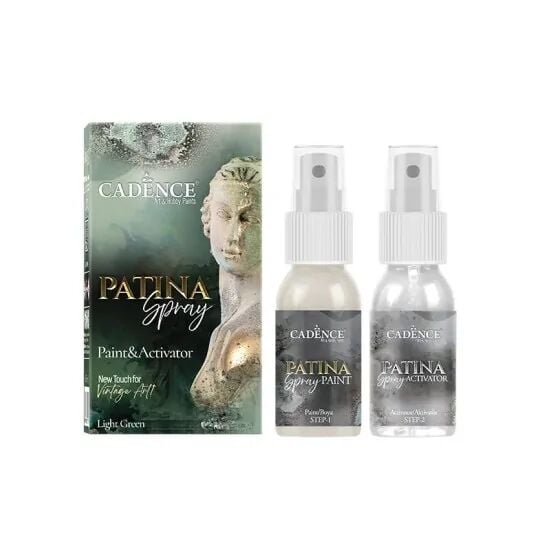 Cadence Patina Sprey Açık Yeşil Eskitme Sprey Seti 50+50 ML