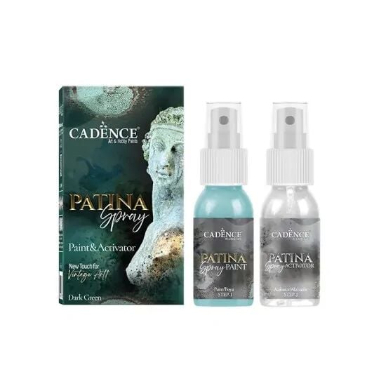 Cadence Patina Sprey Koyu Yeşil Eskitme Sprey Seti 50+50 ML