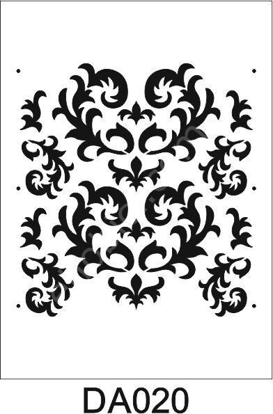 Damask Desen Stencil Şablon (25x25) DA-020