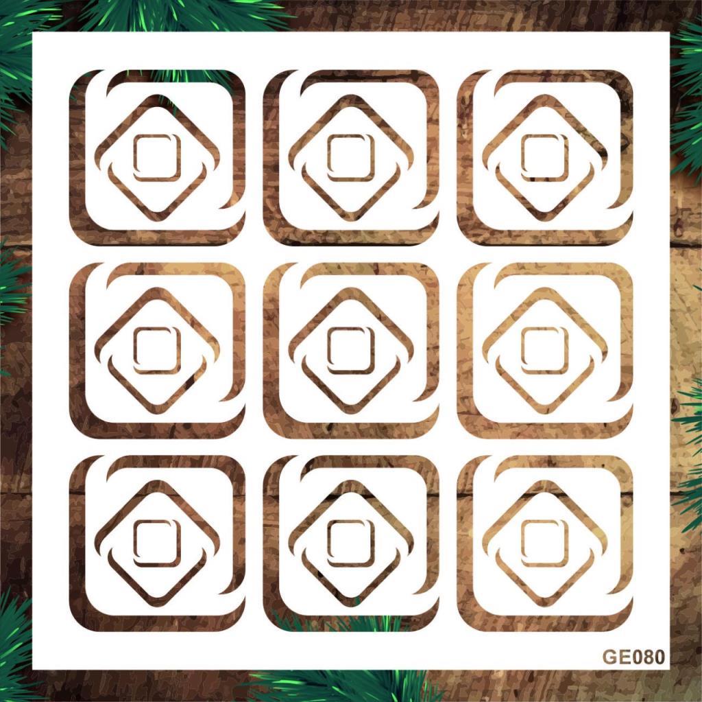 Geometrik Desenler Stencil Şablon (25x25) GE-080