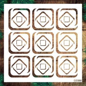 Geometrik Desenler Stencil Şablon (25x25) GE-080