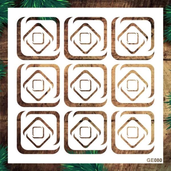 Geometrik Desenler Stencil Şablon (25x25) GE-080