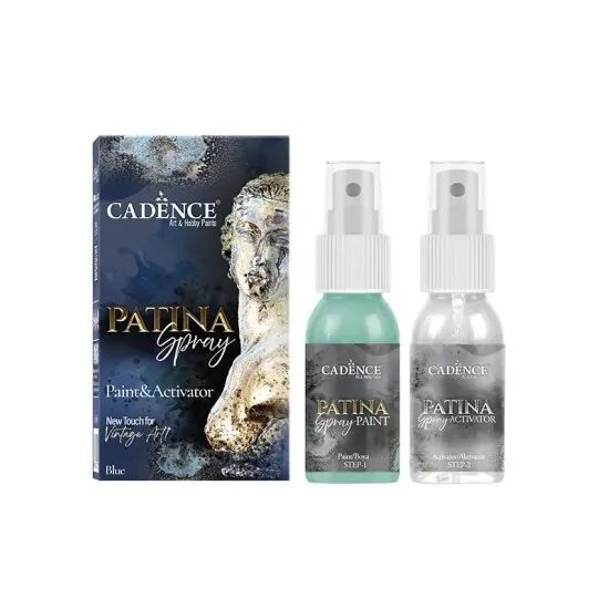 Cadence Patina Sprey Mavi Eskitme Sprey Seti 50+50 ML