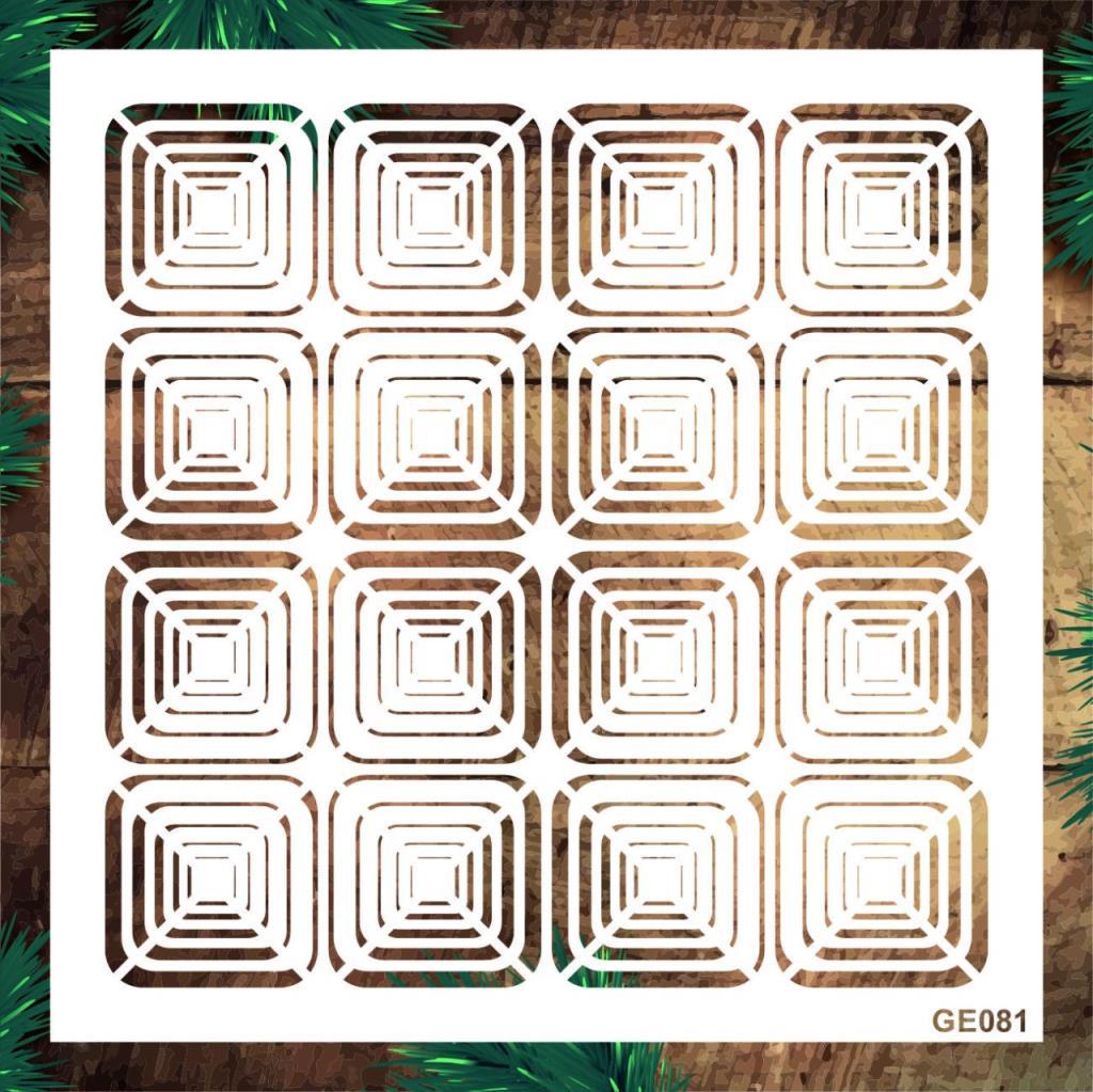 Geometrik Desenler Stencil Şablon (25x25) GE-081