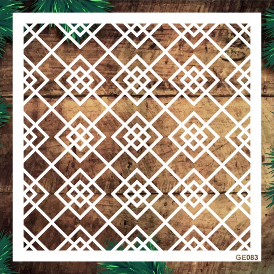 Geometrik Desenler Stencil Şablon (25x25) GE-083
