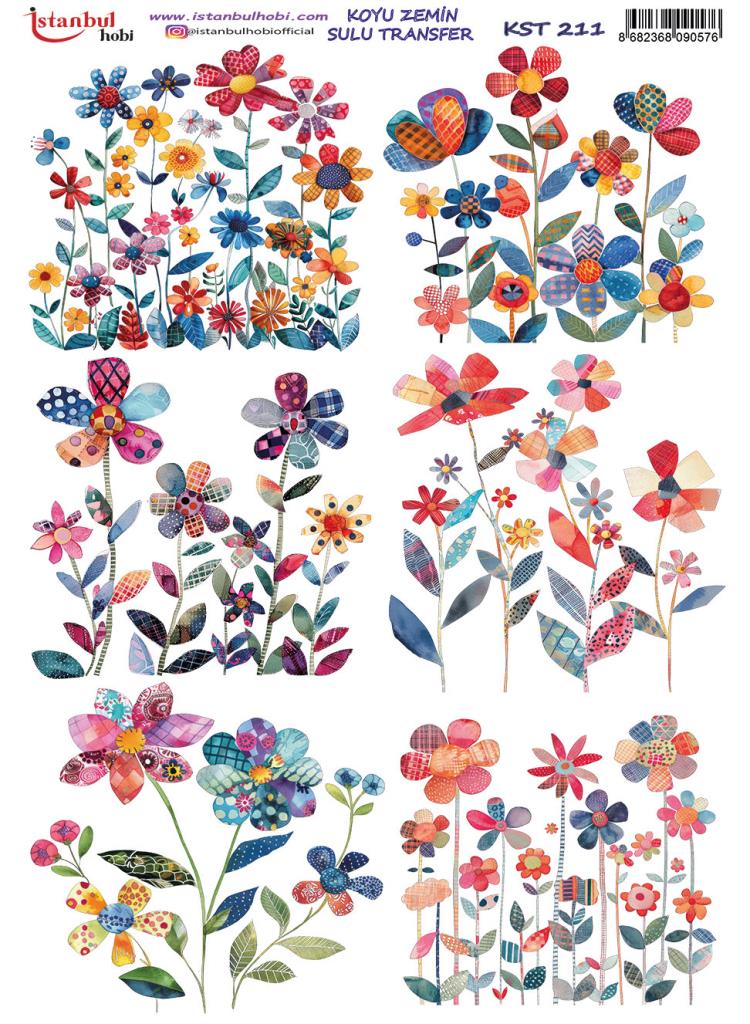 Koyu Zemin Sulu Transfer Kağıdı 25x35cm KST-211