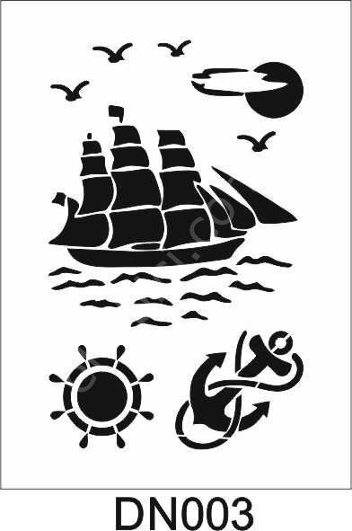 Deniz Temalı Desen Stencil Şablon (21x30) DN-003
