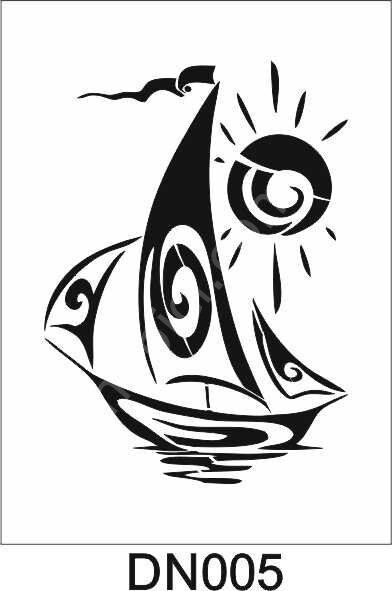Deniz Temalı Desen Stencil Şablon (21x30) DN-005