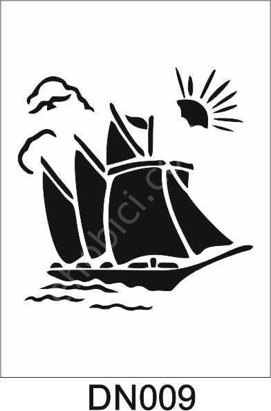 Deniz Temalı Desen Stencil Şablon (20x20) DN-009