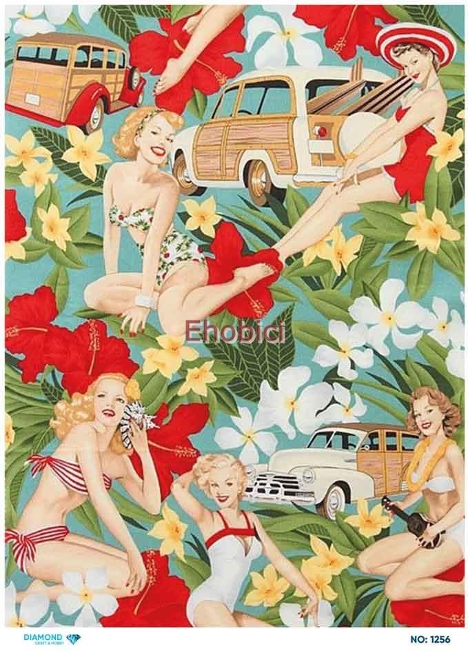 Diamond Pirinç Dekopaj Kağıdı - 1256