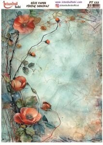 Pirinç Dekopaj Kağıdı 30x42cm PT-122 Çiçek