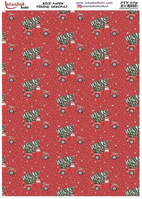 Pirinç Dekopaj Kağıdı 30x42cm PTY-079 Yılbaşı