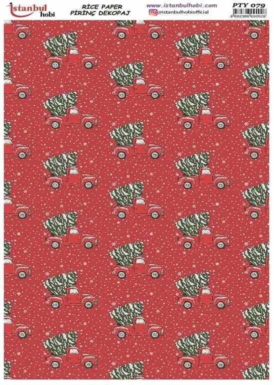 Pirinç Dekopaj Kağıdı 30x42cm PTY-079 Yılbaşı